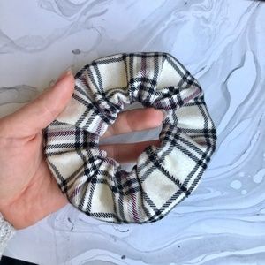 Handmade Trendy Plaid Flannel Scrunchy